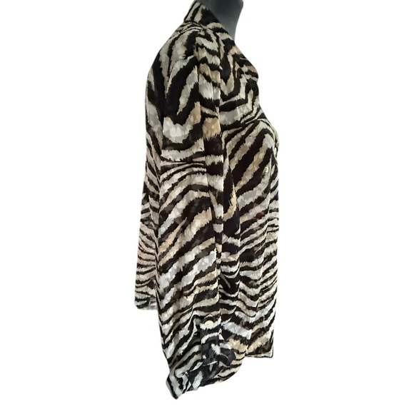 Ruby Rd. Zebra Animal Print Button Down Shirt - Picture 4 of 9